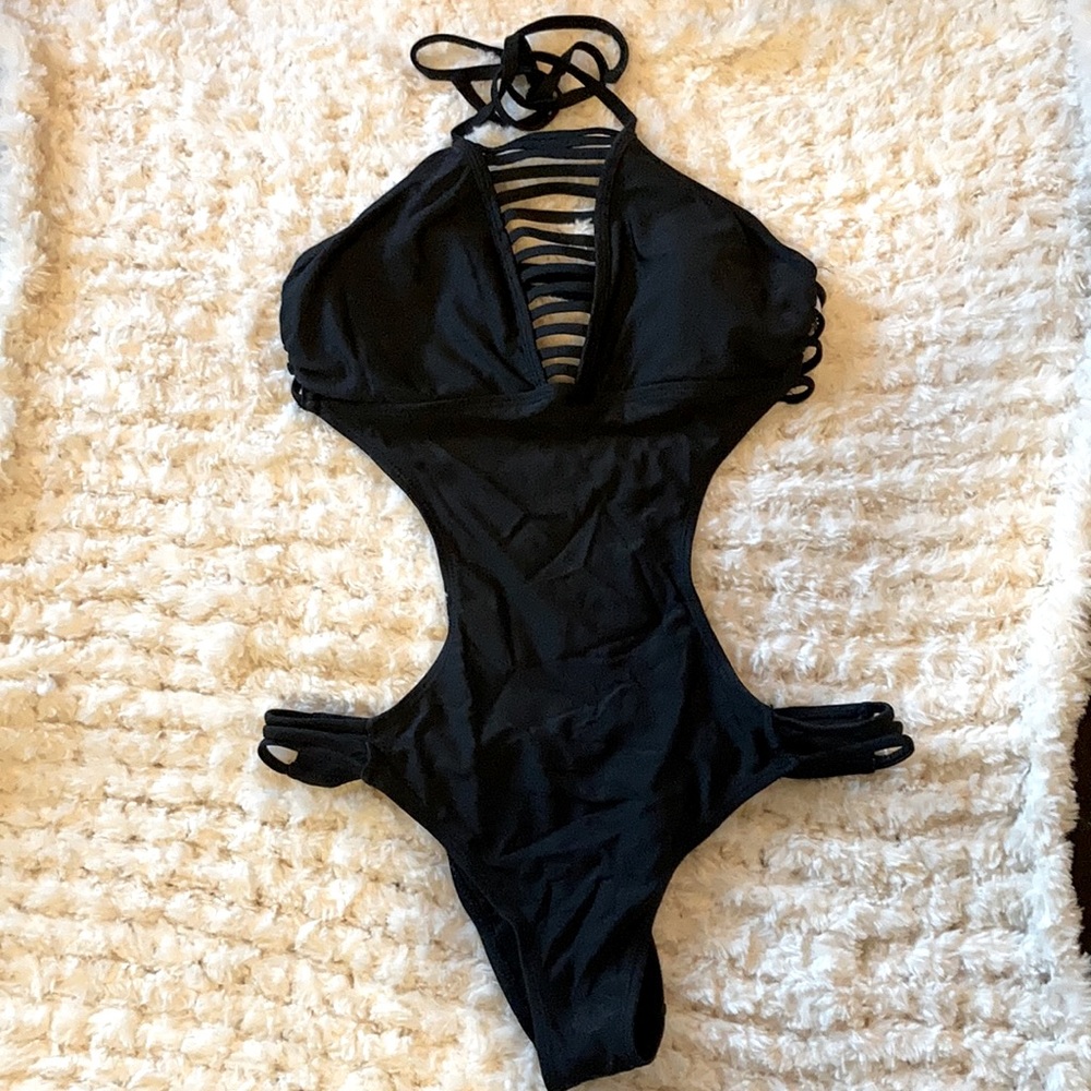 Sexy Black One Piece Swim Suit